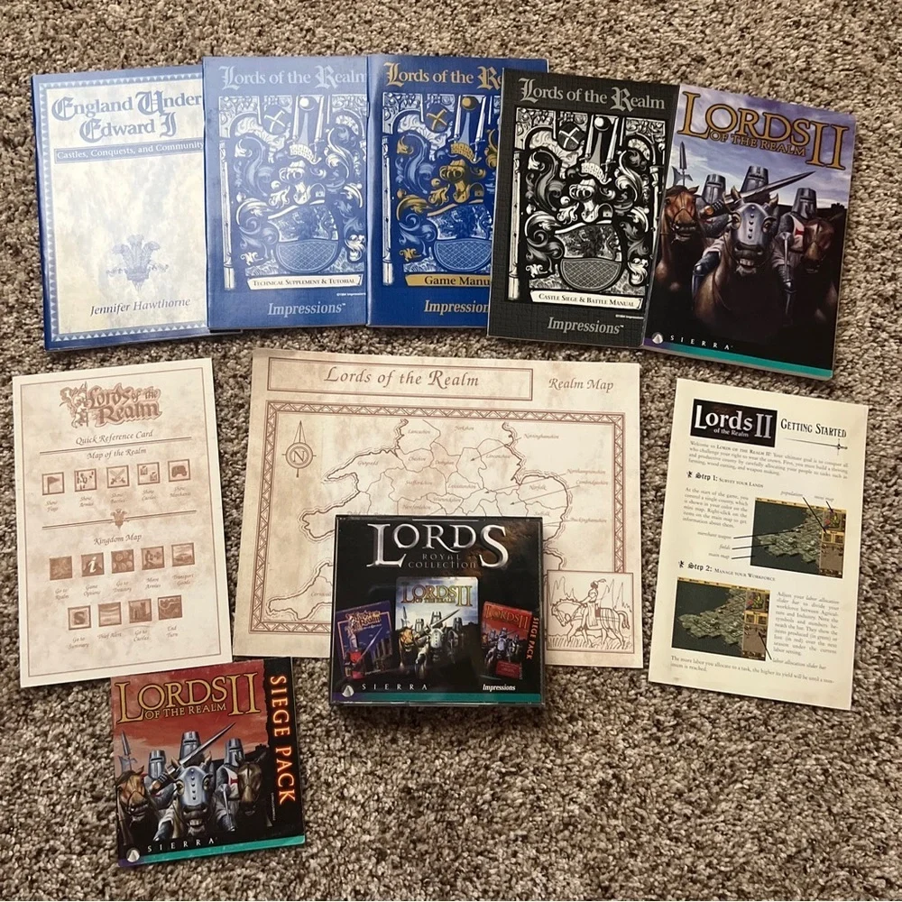 Lords Royal Collection 4 Disc Set Map 5 Manuals Reference Card PC Game